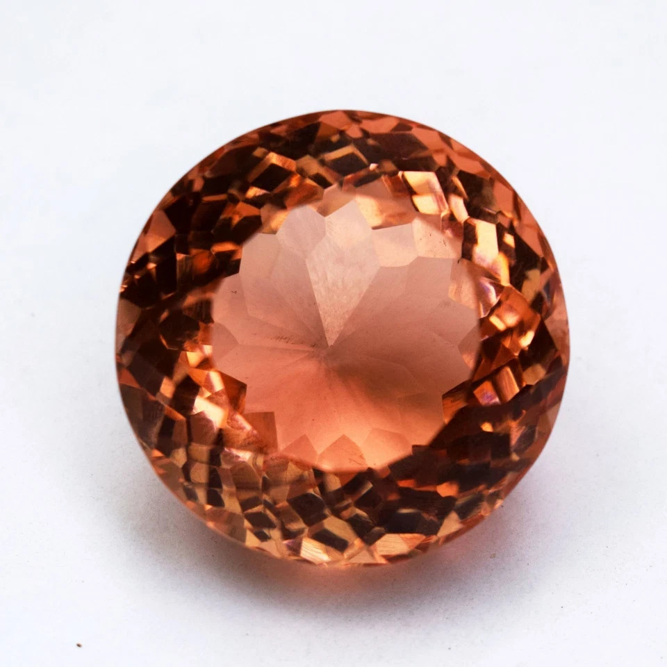129.05 Carat Flawless Peach Morganite Round Cut Certified Loose Gemstone