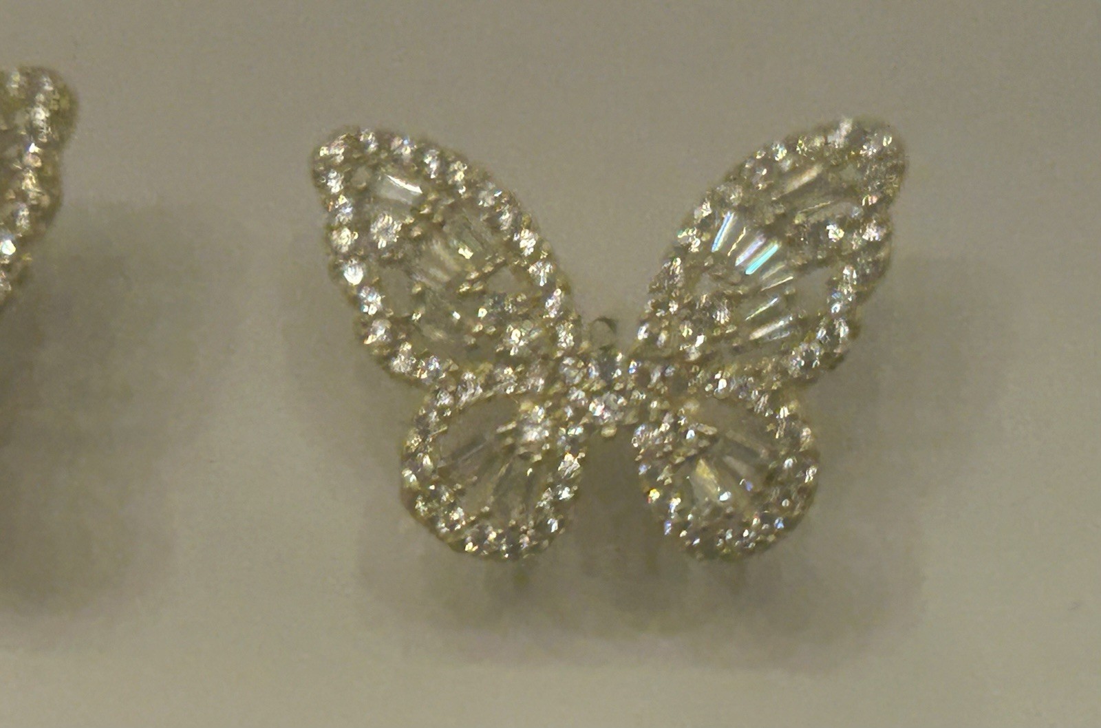 Fuzion Creations (FZN) Sterling 925 CZ Gold Tone Butterfly Earrings