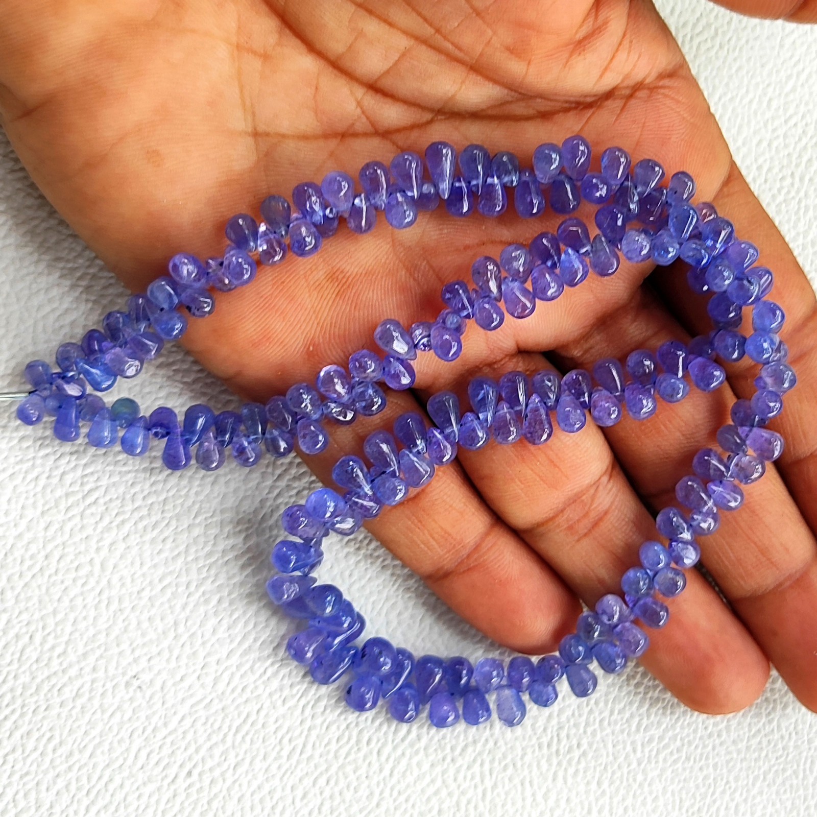 Tanzanite Smooth Teardrop Beads 6×4 to 7×5 mm 16″ Strand Genuine Tanzanian Gems