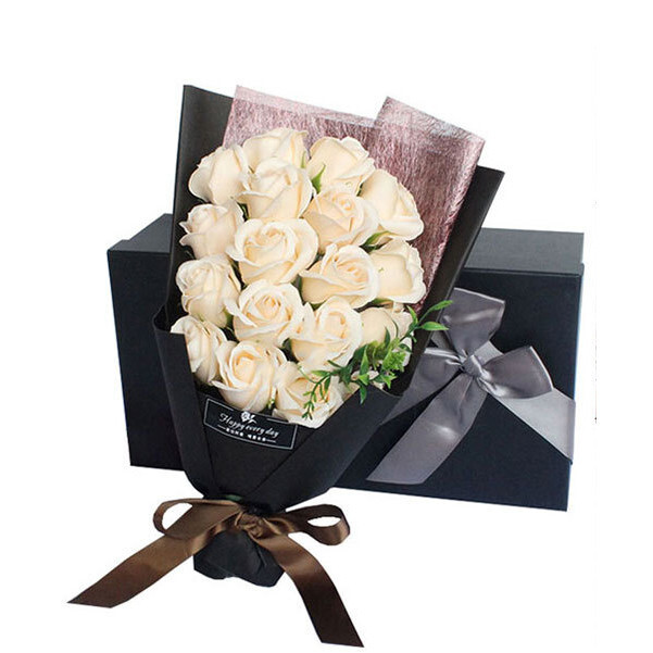 Eternal Champagne Rose Soap Flower Bouquet Valentine’s Day Gift Girlfriend Wife