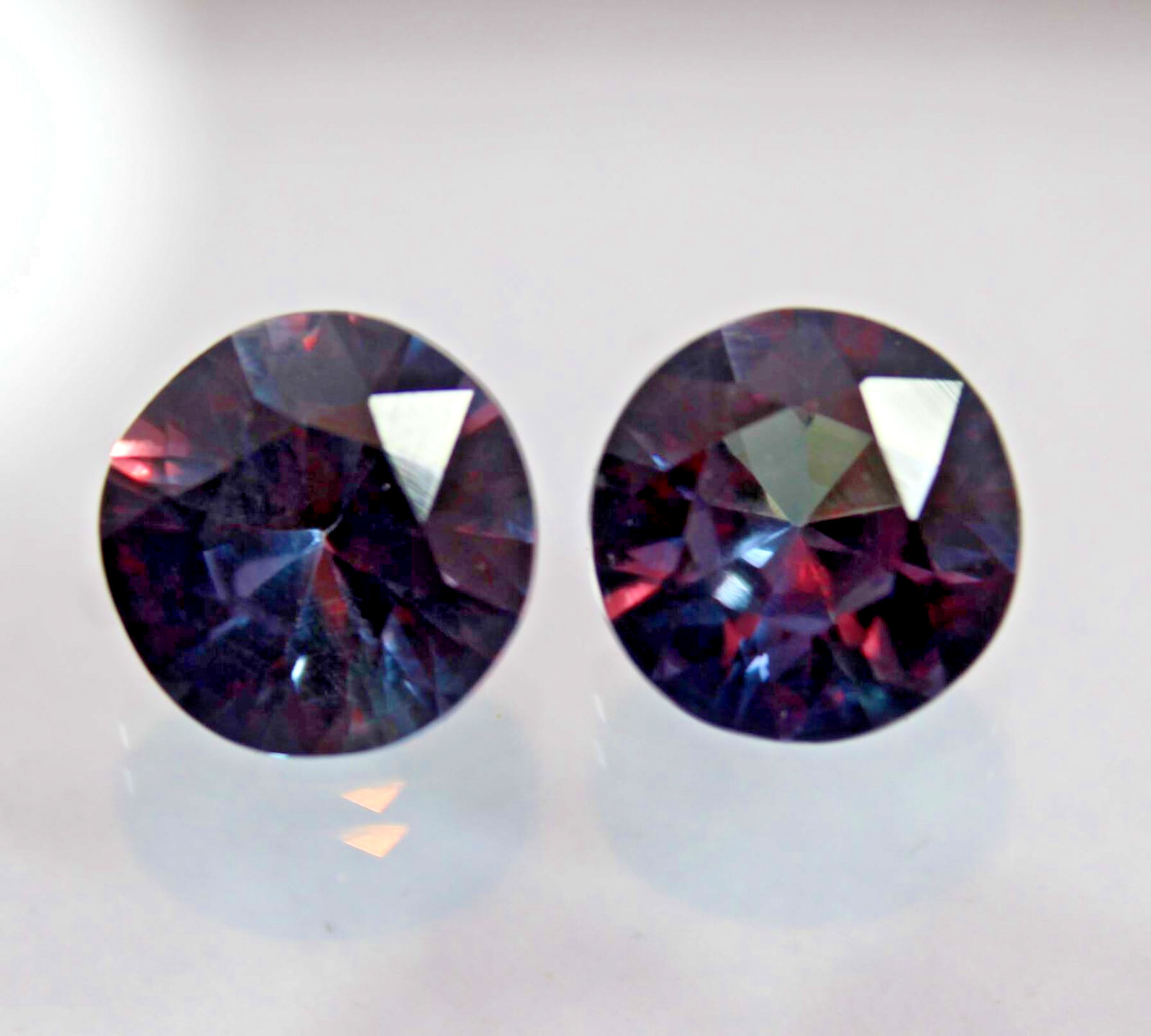 14 Ct Natural Alexandrite Round Color Change AA+CERTIFIED Gemstone Pair
