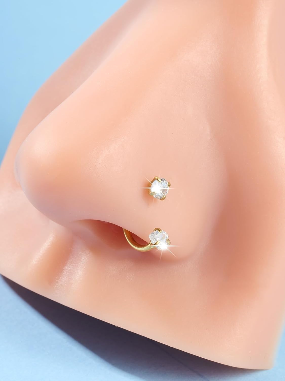 20G Nose Rings Hoops Nose Studs for Women Surgical Steel Hypoallergenic 20 Gauge