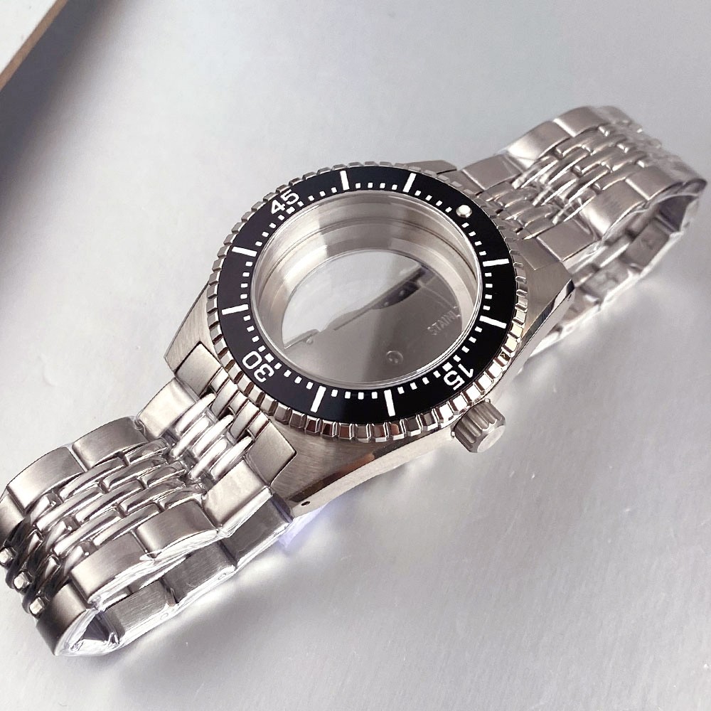 20ATM Steel 40mm Sapphire Watch Case Aluminium Bezel Fit NH35 ETA2824 Movement