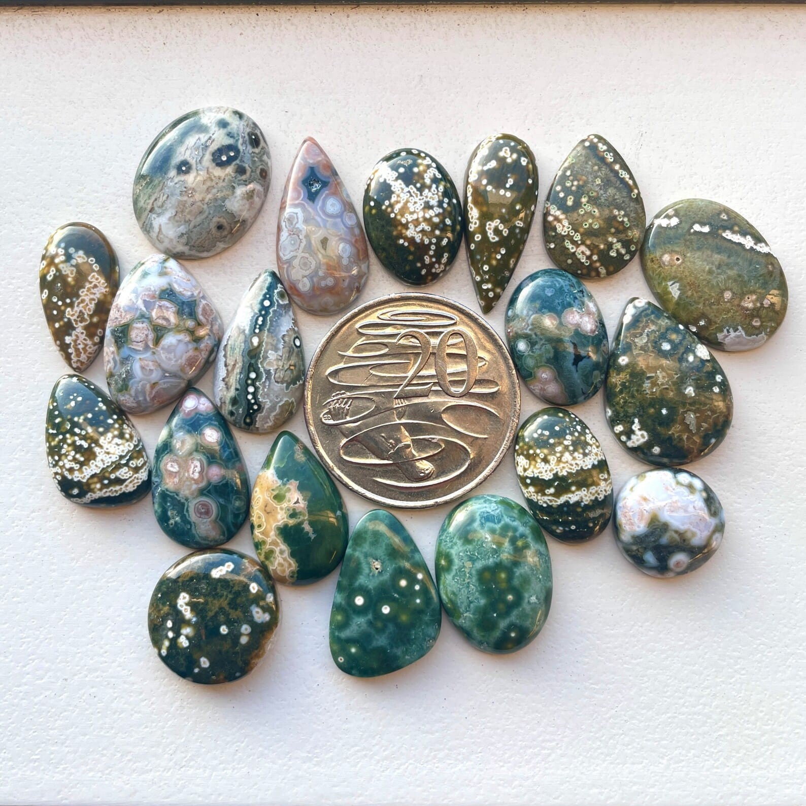 Ocean Jasper Flat back Cabochon – Smooth Orbicular Jasper Natural Loose Gemstone