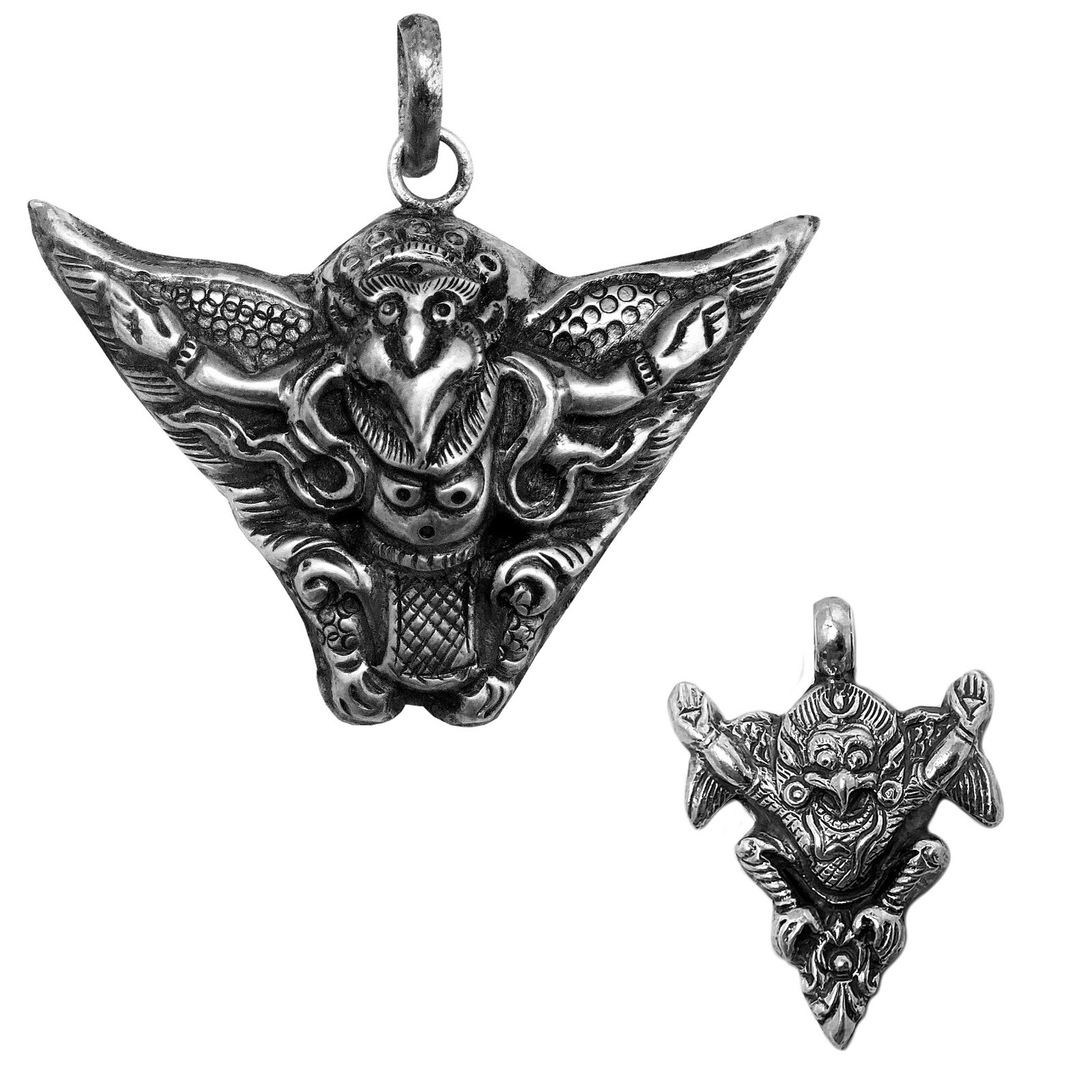 Silver Garuda Pendant: .925 sterling Tibet Nepal Hindu Hinduism Buddhist Buddha