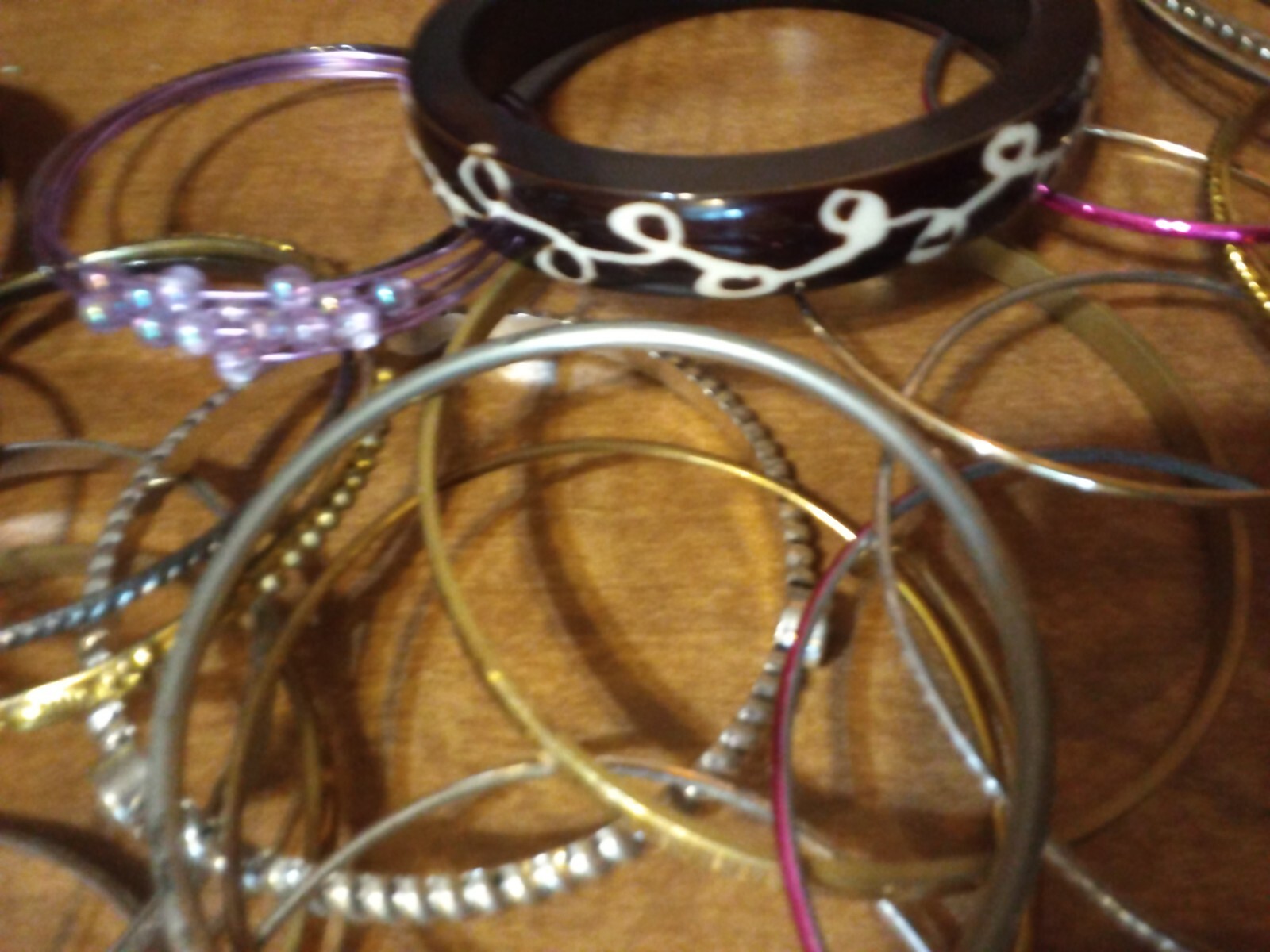LOT BANGLE BRACELET 41 Gold Silver tone Mix Diff Age Orig Charm Color Style Type