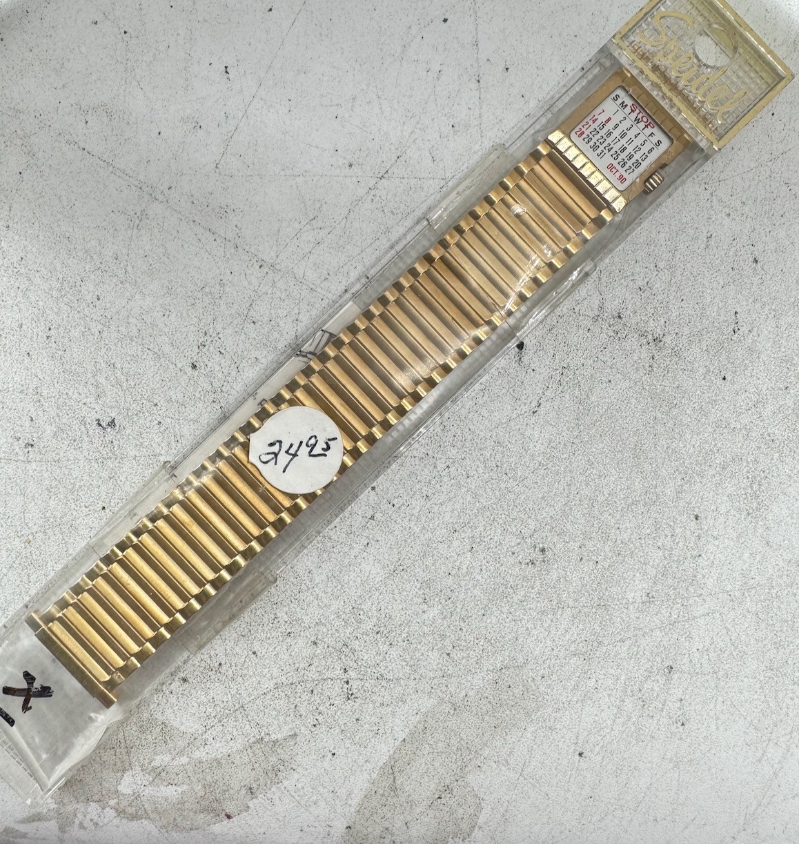 Vintage 22.5mm Speidel Men’s Wristwatch Band Gold FIlled Timeband Calendar NOS
