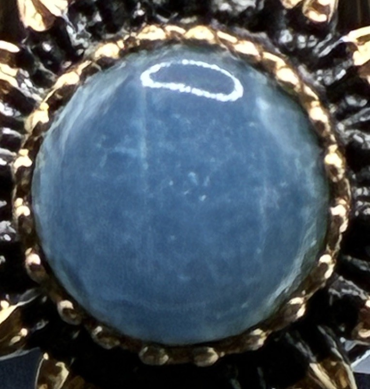 Aquamarine in Black Rhodium & 18K Gold over Sterling Silver Size 8.25 Ring