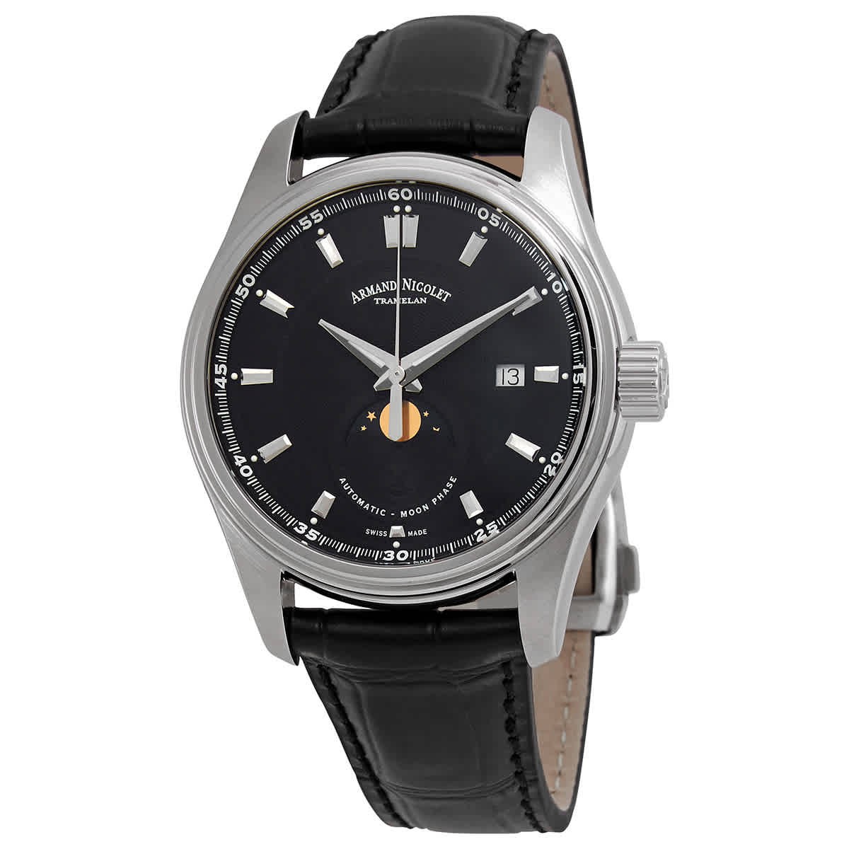Armand Nicolet MH2 Moonphase Automatic Black Dial Men’s Watch A640L-NR-P840NR2