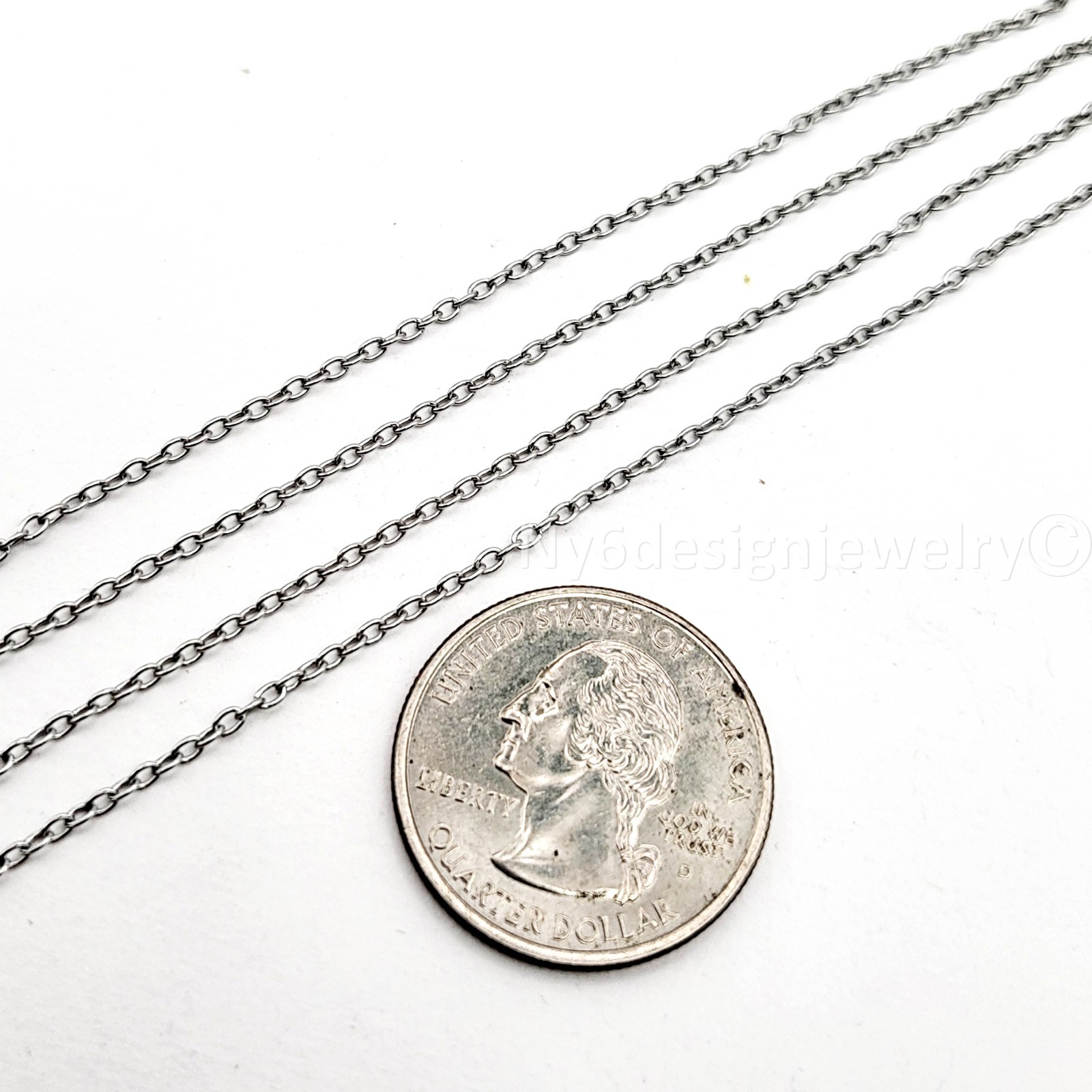 Stainless Steel 2×1.5mm Link Fine Round Cable Chain Necklace Bracelet Sold by FT