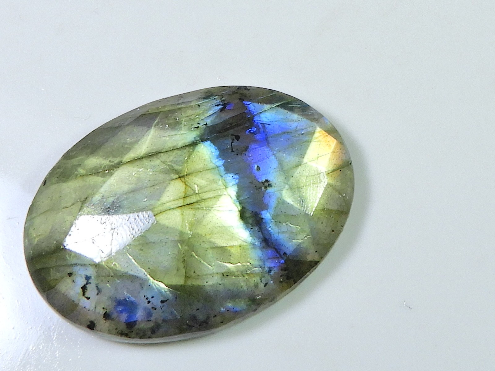 26X36MM natural Labradorite Oval Faceted Cut Crystal Loose Gemstone 56Ct