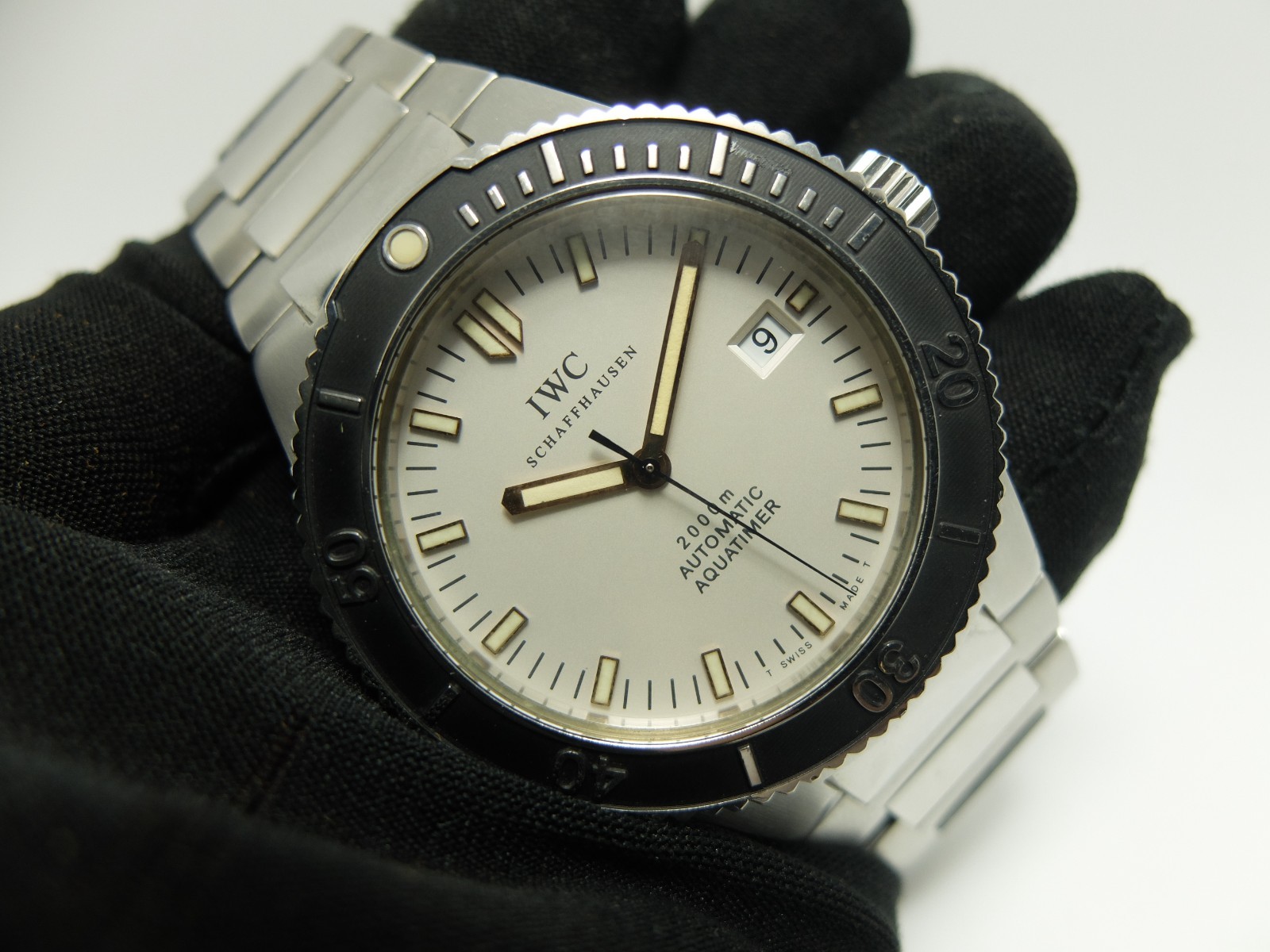 IWC Stainless Steel GST Aquatimer 3536-03 Rare White Dial Japan Diver Watch