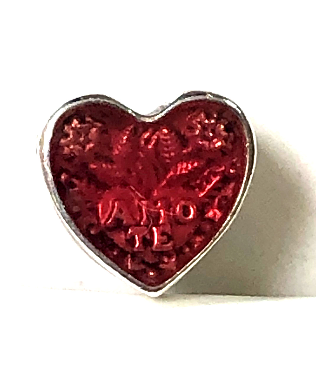 Authentic PANDORA Red Enamel AMO TE LATIN LOVE HEART Charm #792048EN117