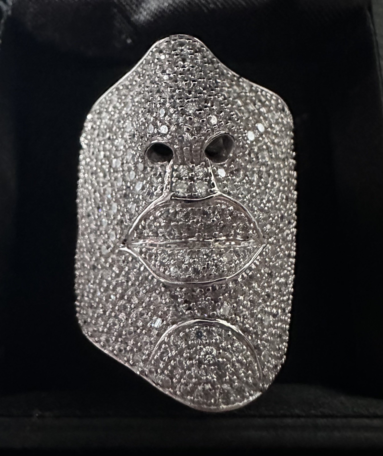 SONIA BITTON SIMULATED DIAMOND FACE RING ~ STERLING SILVER RING