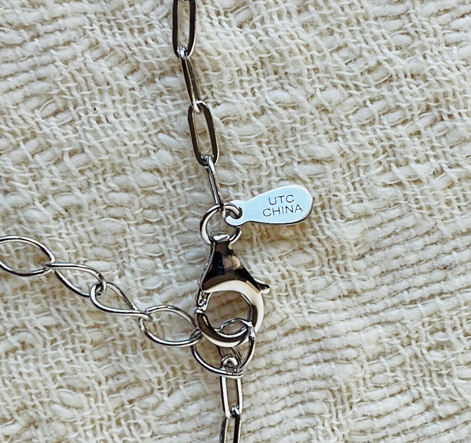 Turquoise Pendant 925 Sterling Silver Paperclip Necklace, 18 to 20 inches – NEW!