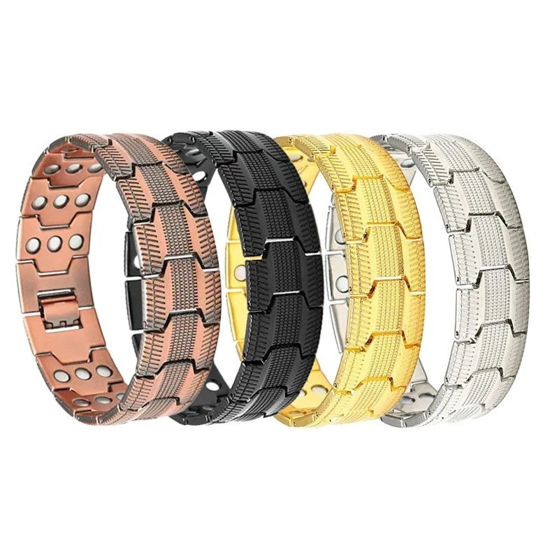 Three-Row Ultra Magnetic Copper Bracelet Therapy Arthritis Pain Relief Men Gift