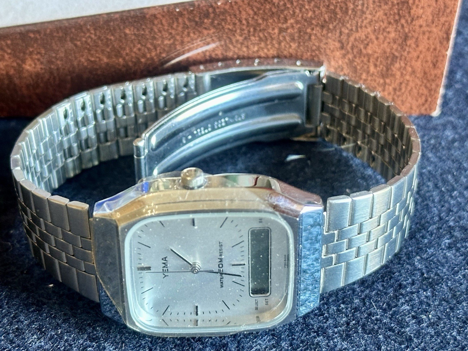Vintage BRAND NEW with Box Yema Stainless Steel Watch 50M Water Resistant