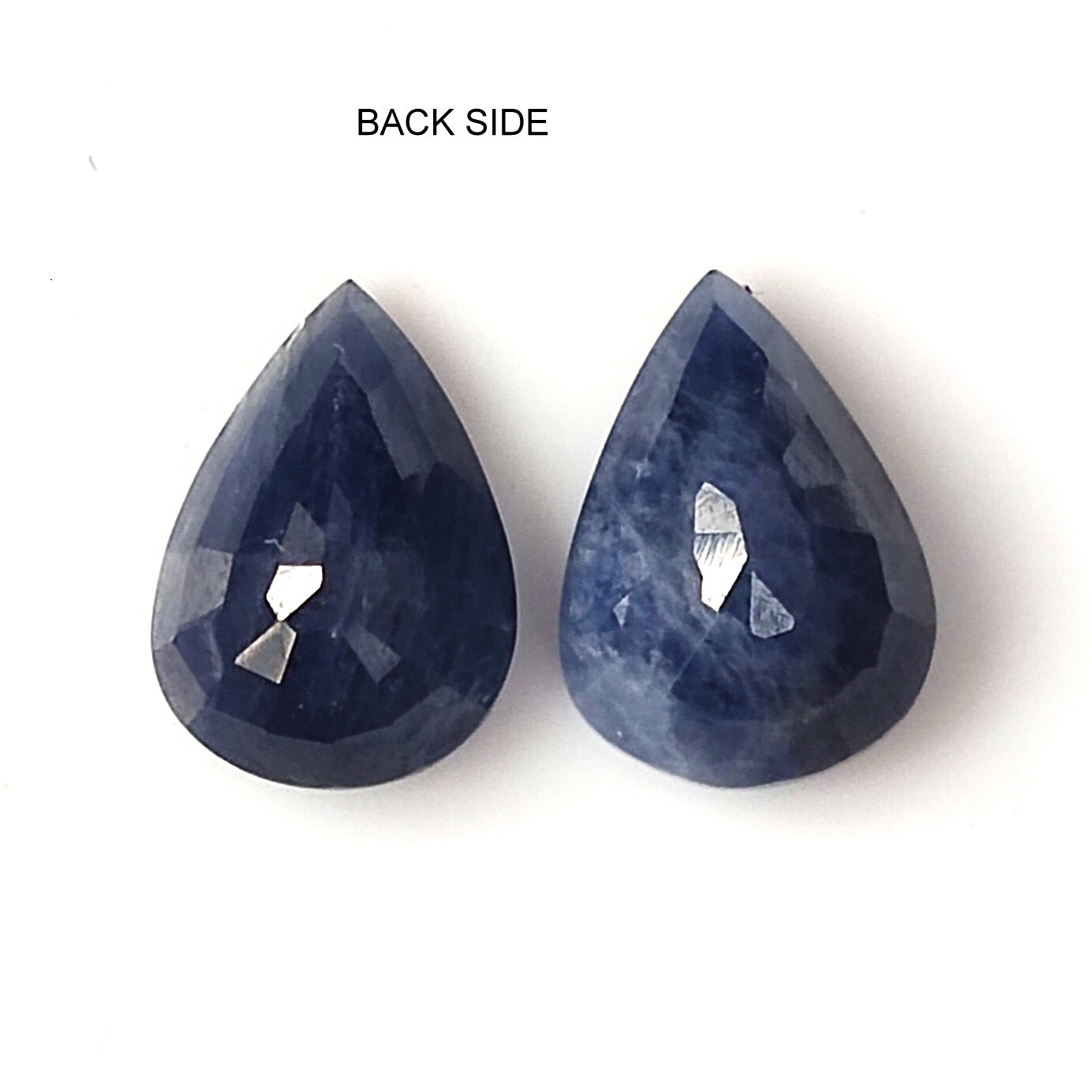 Pair Blue Sapphire Burma Unheated 14X10 mm Pear Natural Faceted Stone 13.45 CTS