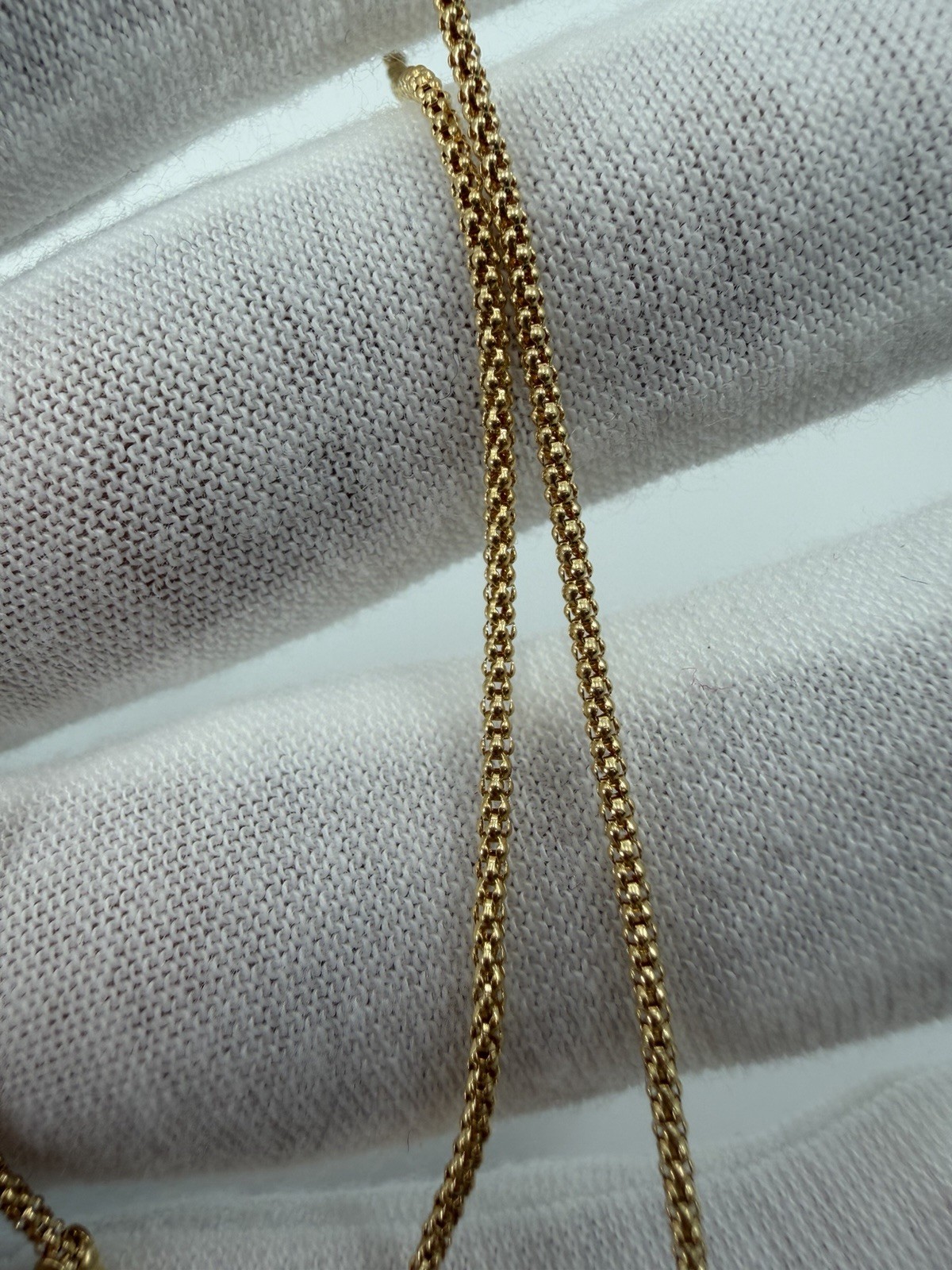 18k Solid Gold Popcorn Chain Necklace 16inches Fine Jewelry 750 stamped