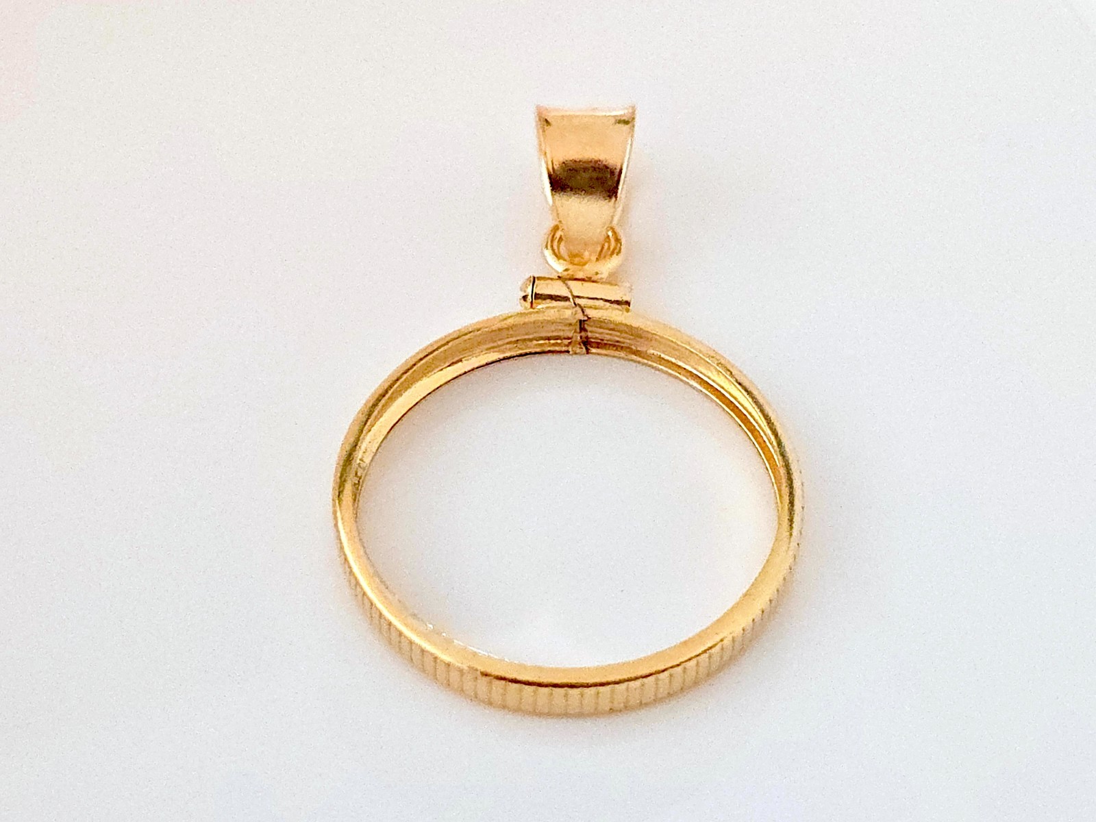 14K Gold Filled Screw Top Coin Edge Bezel for 21mm Nickel 5 Cent Coins