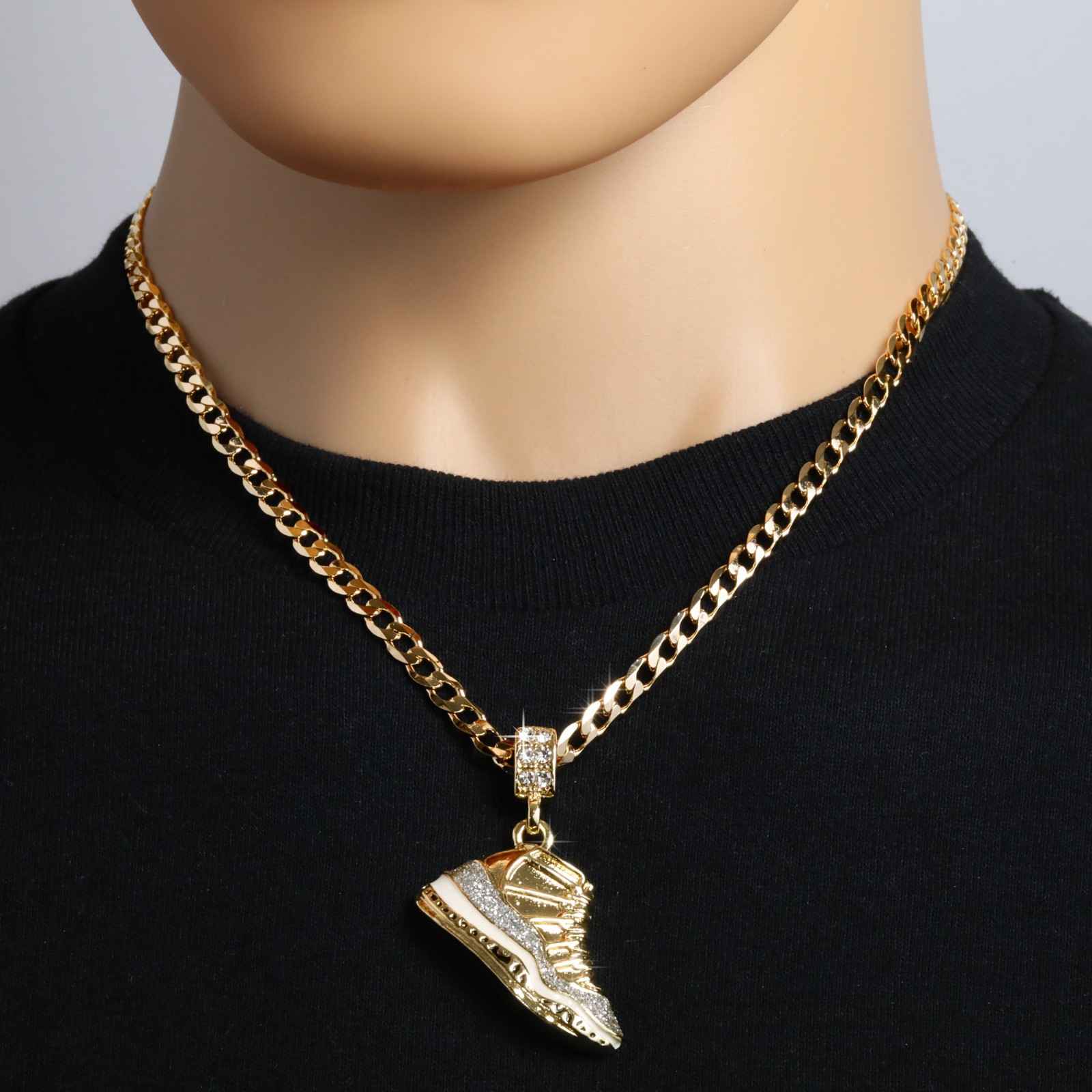 14k Cuban Chain Necklace 5mm A1r Silver Stardust Fashion Basketball Gold Plated