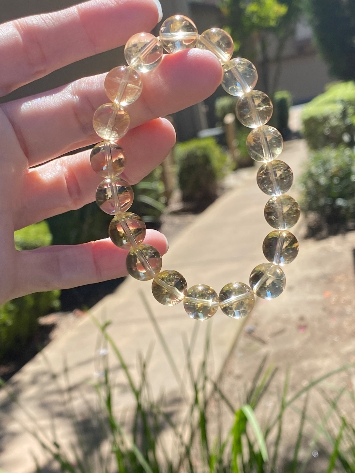 Natural Citrine Bracelet – 10.8mm Genuine Golden Citrine Crystal Bracelet