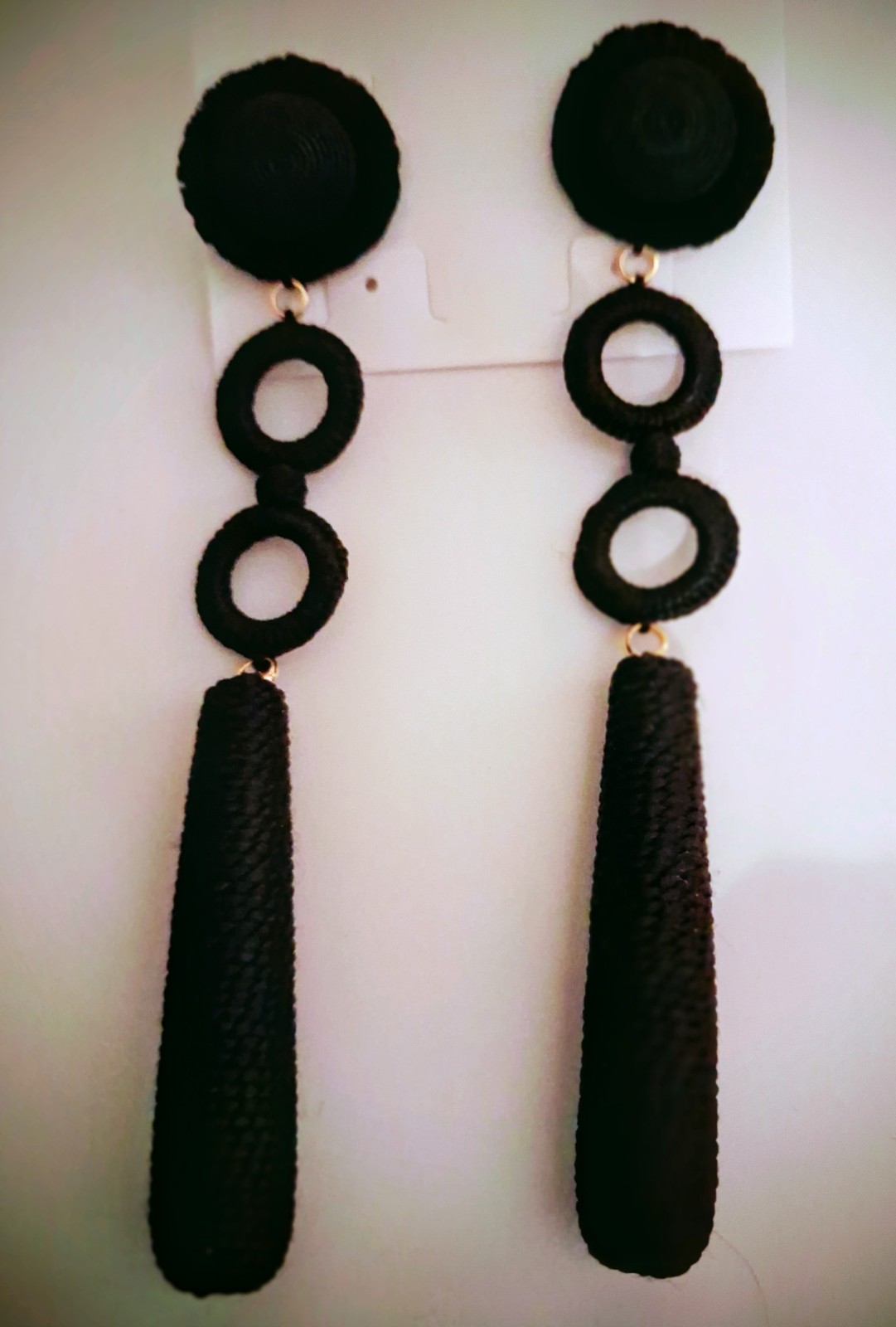 Leyla Gans Amelie Wrapped Silk Cord Drop Earrings New Free Shipping