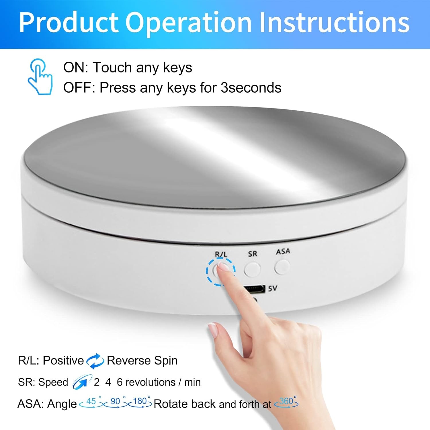 360° Electric Motorized Rotating Display Stand Jewelry Photography Show Holder