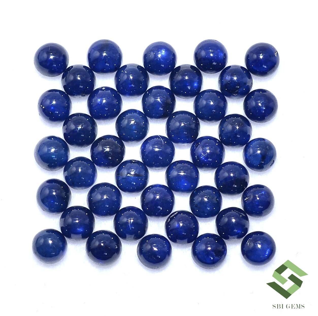 3 mm Natural Blue Sapphire Round Cabochon Lot 40 Pcs 7.71 CTS Loose Gemstones