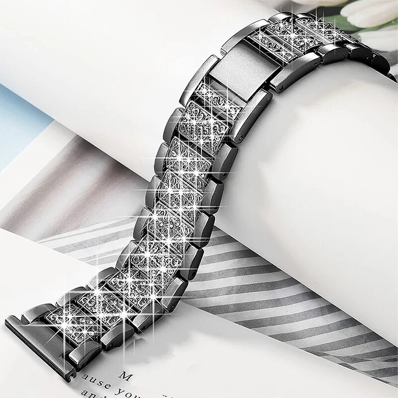 Diamond Metal Strap + Case for Samsung Galaxy Watch 4 5 6 7 40mm 44mm Band Women