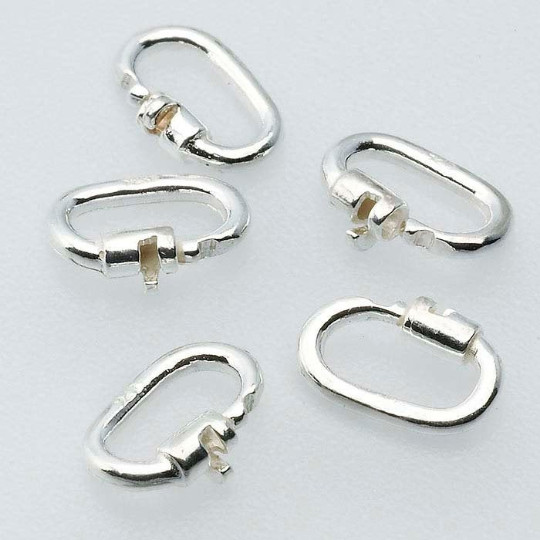 925 Sterling Silver Link Lock Jump Ring Charm Pendant Secure Holder Connector