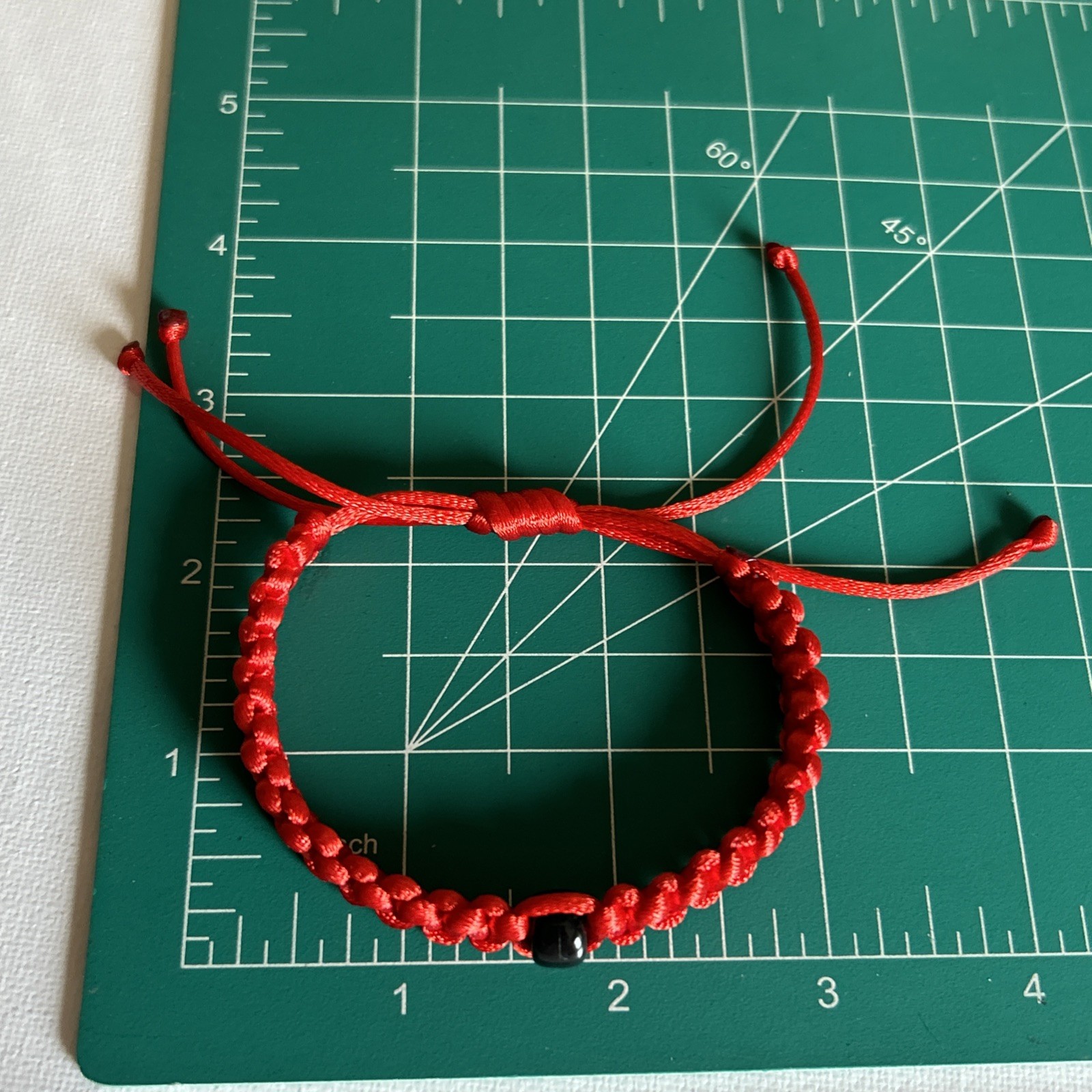ALBANIA Handmade Bracelet – RED & BLACK – Satin Nylon Rattail Cord HANDMADE