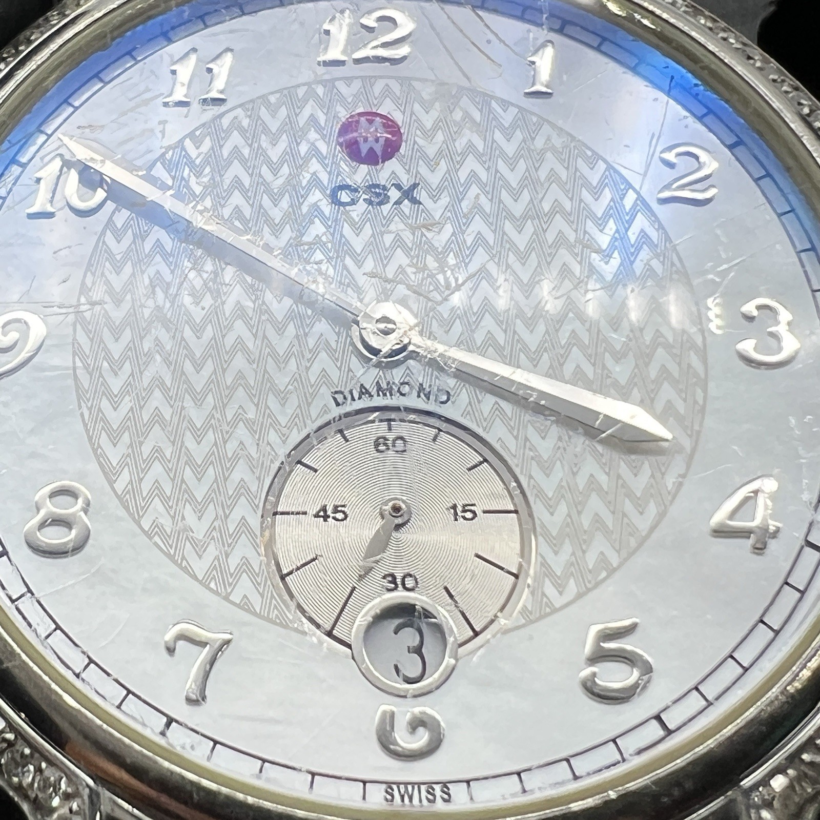 MICHELE CSX MW03K01A2025 DIAMOND BEZEL 38mm QUARTZ WATCH,0 55CT 94 Diamonds