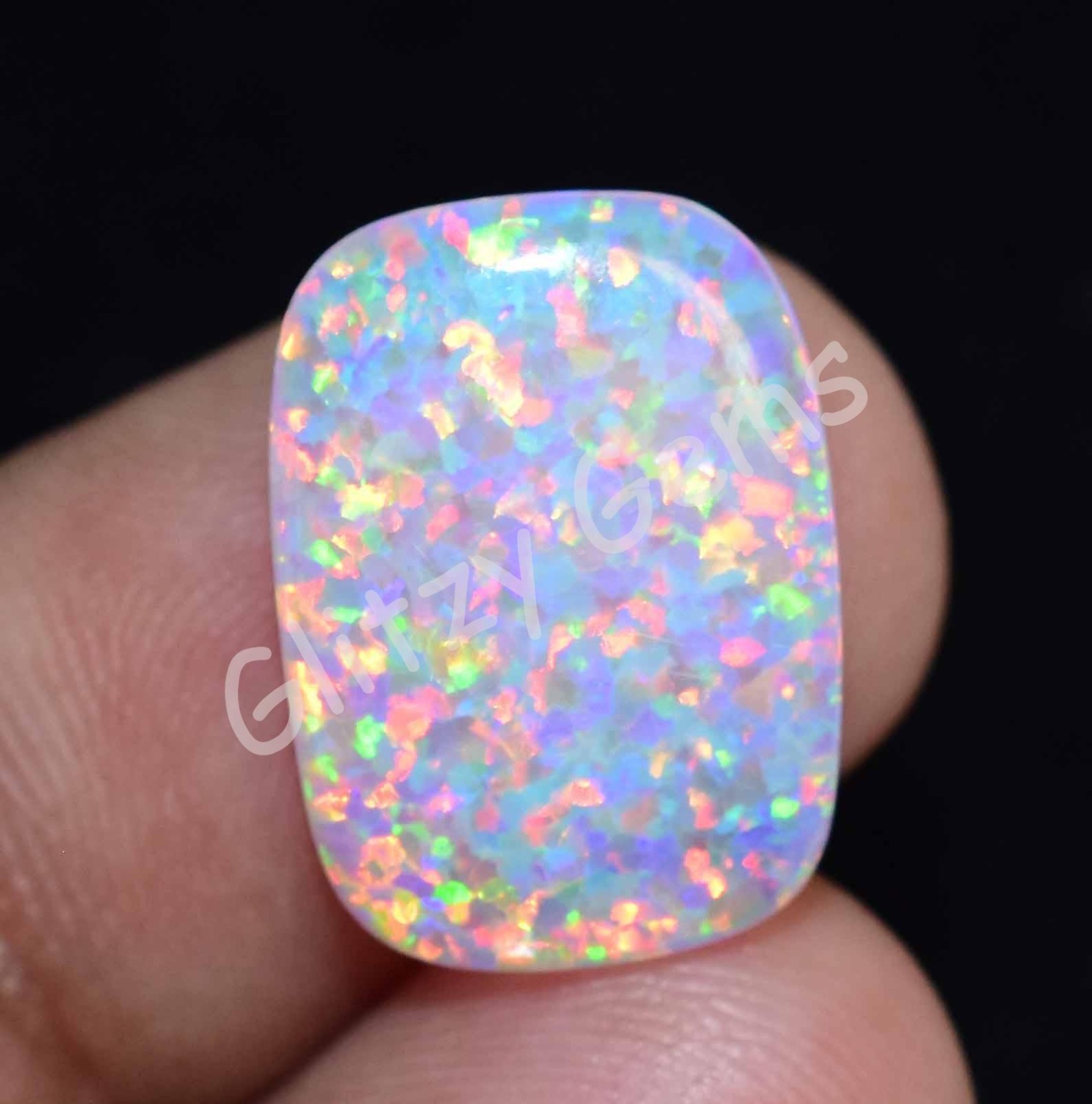 Natural Milky White Play Of Color Fire Opal 4.50 Ct Cabo Certified Gemstone