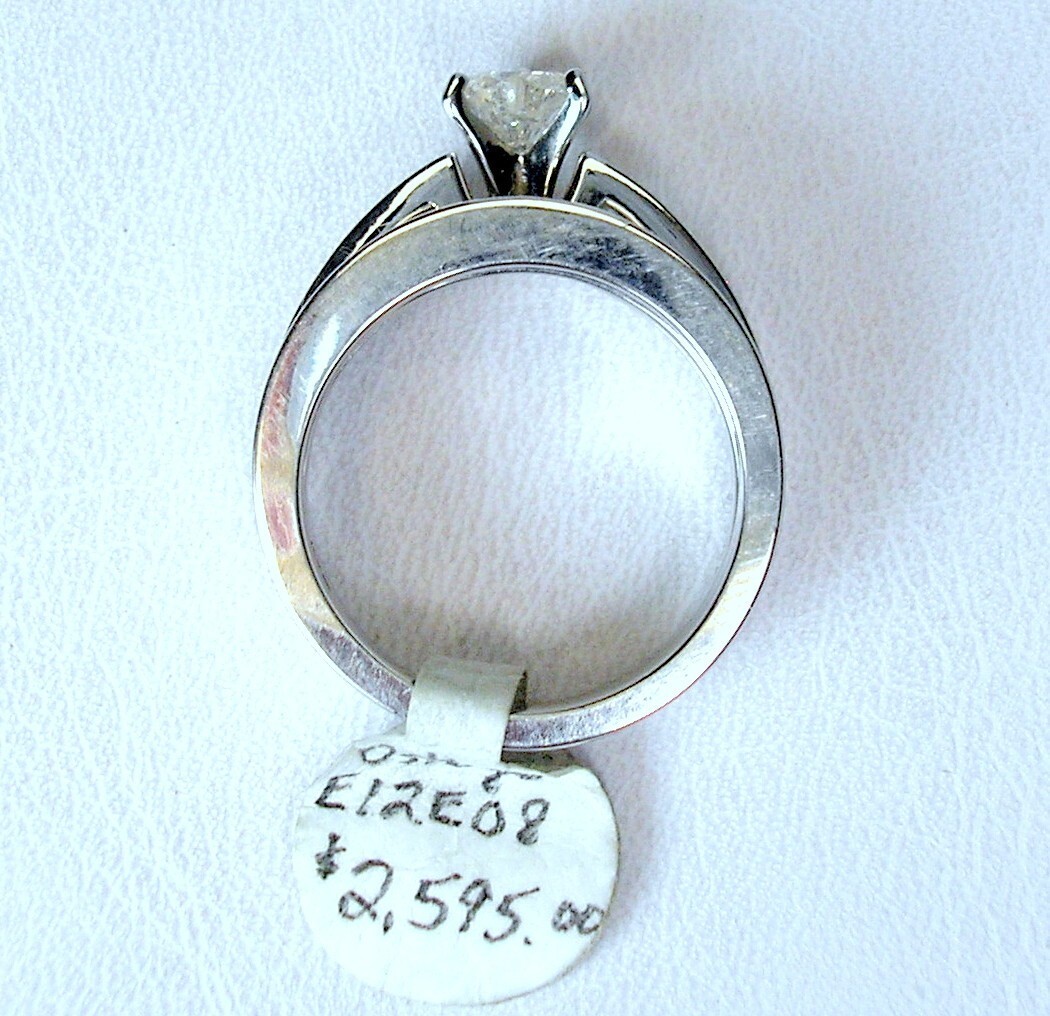 0.57 ct Heart 0.70 cttw Natural Diamonds 14K White Wedding Set Was $2,595 Video