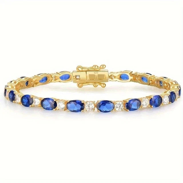 5ct Oval Cut Lab Created Diamond Tennis Bracelet 14K White Gold Plated