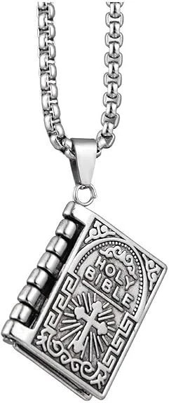 Bible Verse Necklace – Pendent Psalm 23:4 – Religious Necklace – 13″