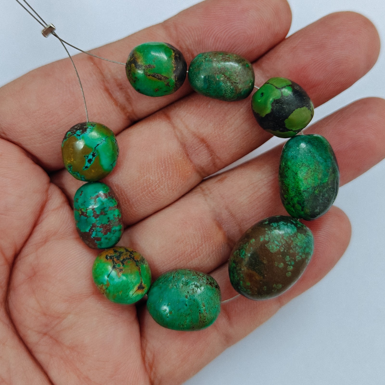 Tibetan Turquoise Oval Beads, Natural Stone Spacer Beads, Jewelry Making Supplie