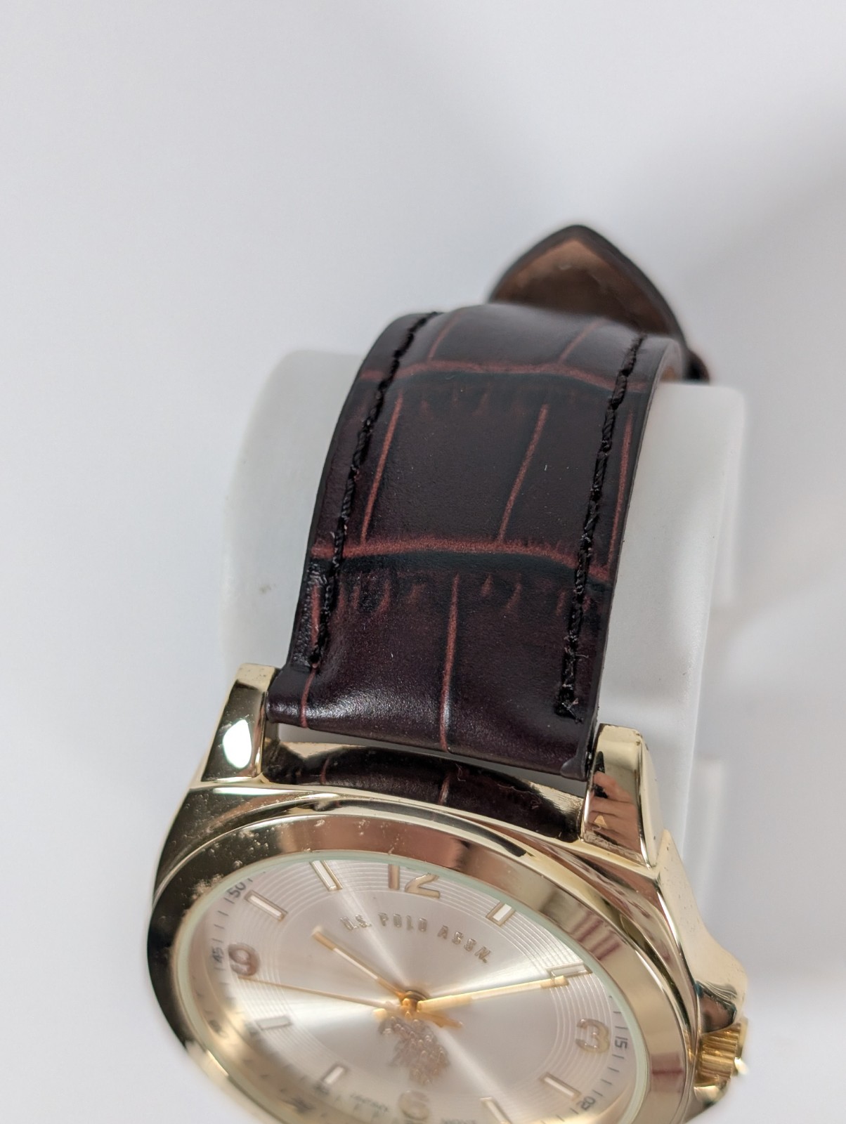U.S Polo Assn. USC50011 Watch Brown Leather Strap 41mm NEW BATTERY