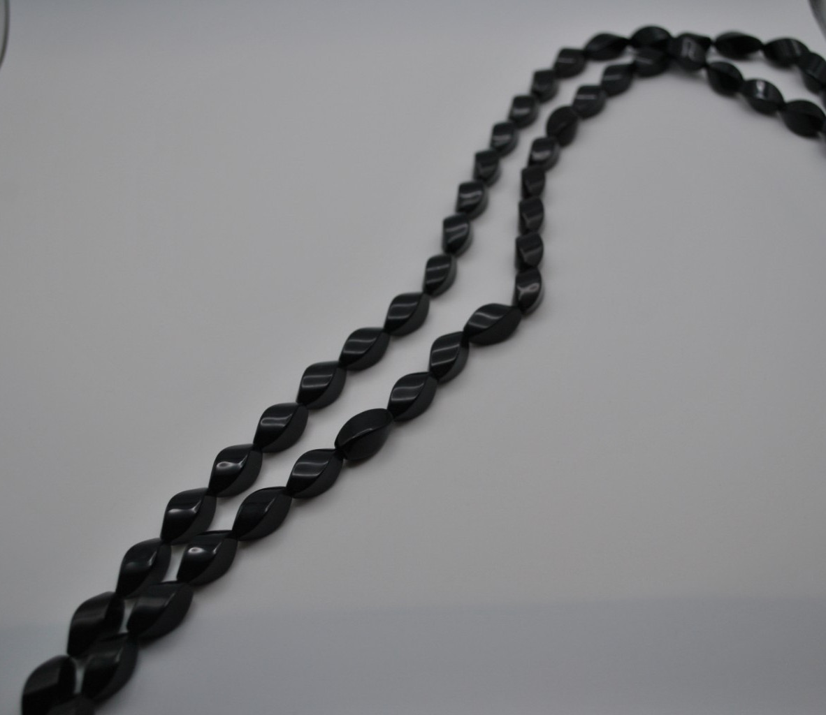 Black Onyx Gemstone Strand with Smooth Stones (No Clasp)