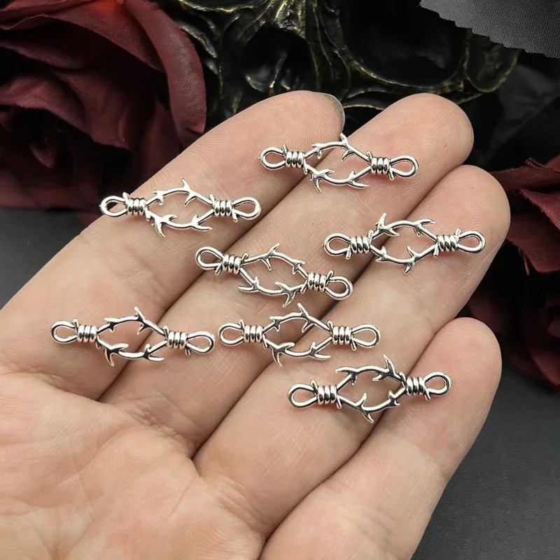 Metal Gothic Connector Charm Bracelet Women Silver Tone Round Layered Jewelry