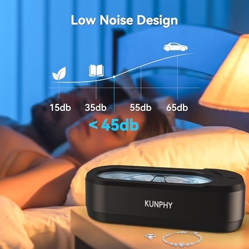 Ultrasonic Jewelry Cleaner 12oz 46KHz Sonic Cleaner for Rings, Glasses, Dentures