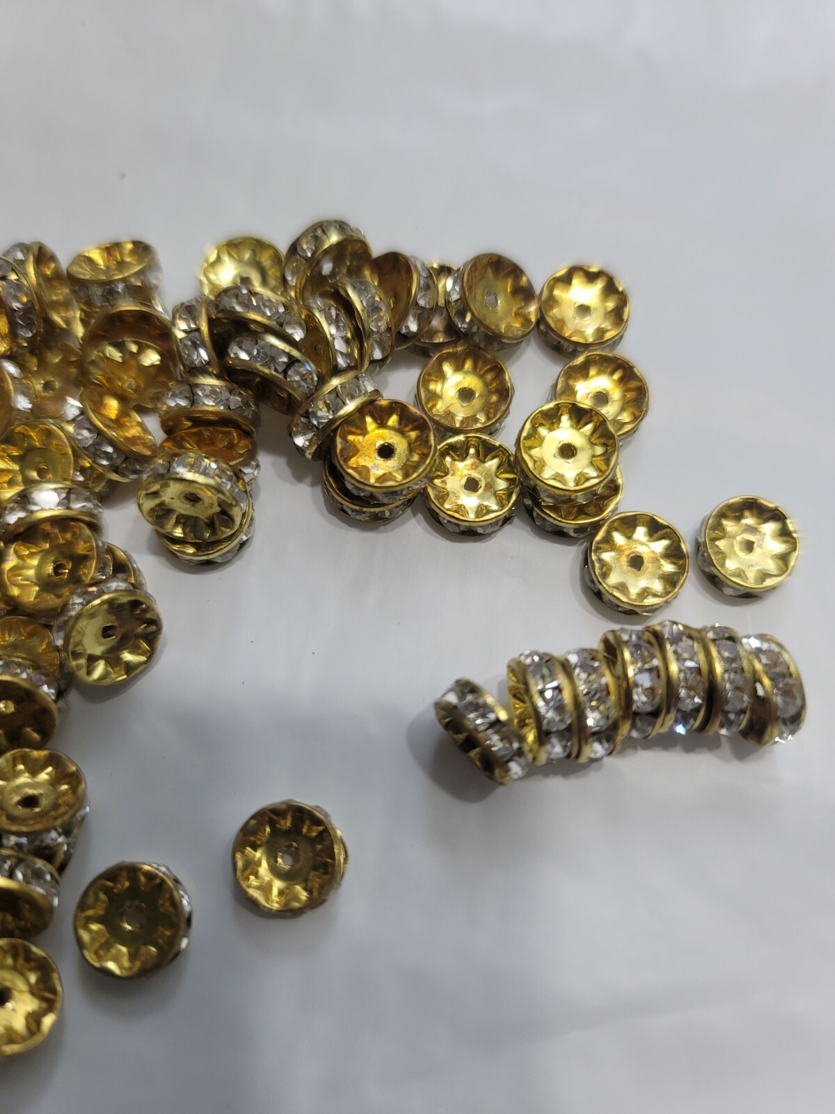 3 Gross 8 MM Horde Rhinestone Rondells Made With Swarovski 24 PP Stones Rondell