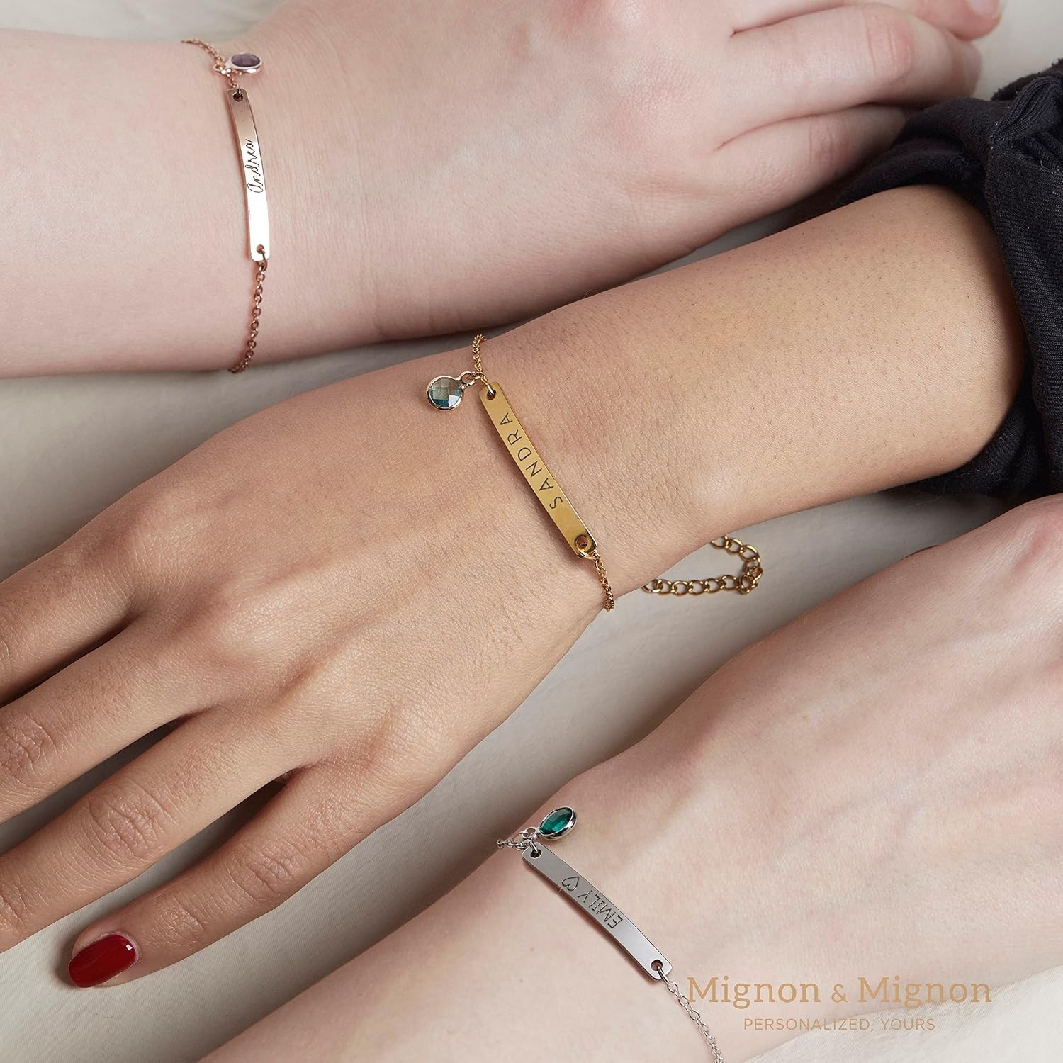Elegant Custom Name Bracelet with Birthstone Charm – Meaningful Gift for Her