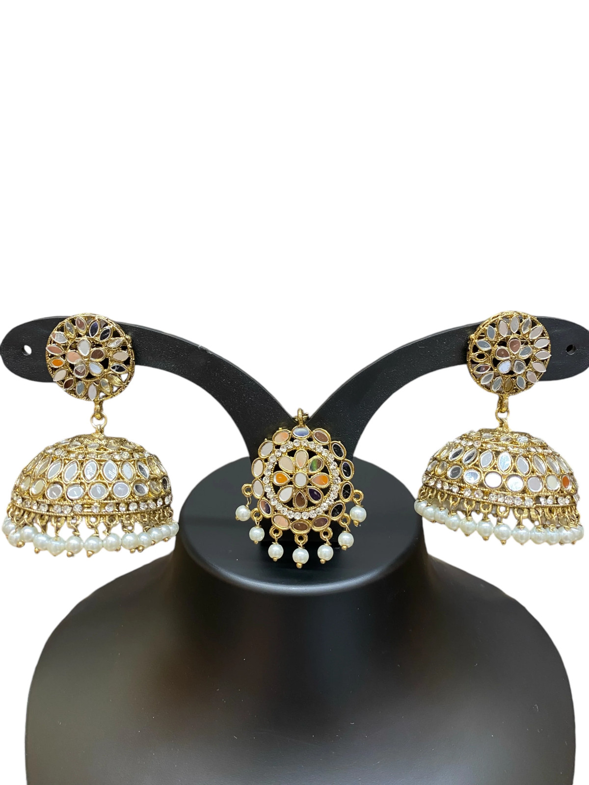Nita Gold Asian Jhumka Earrings Set