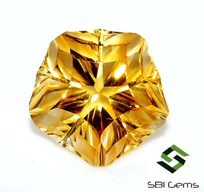 Natural Citrine Fancy Star Shape Concave Cut 13×13 mm 8.39 Cts Loose Gemstone