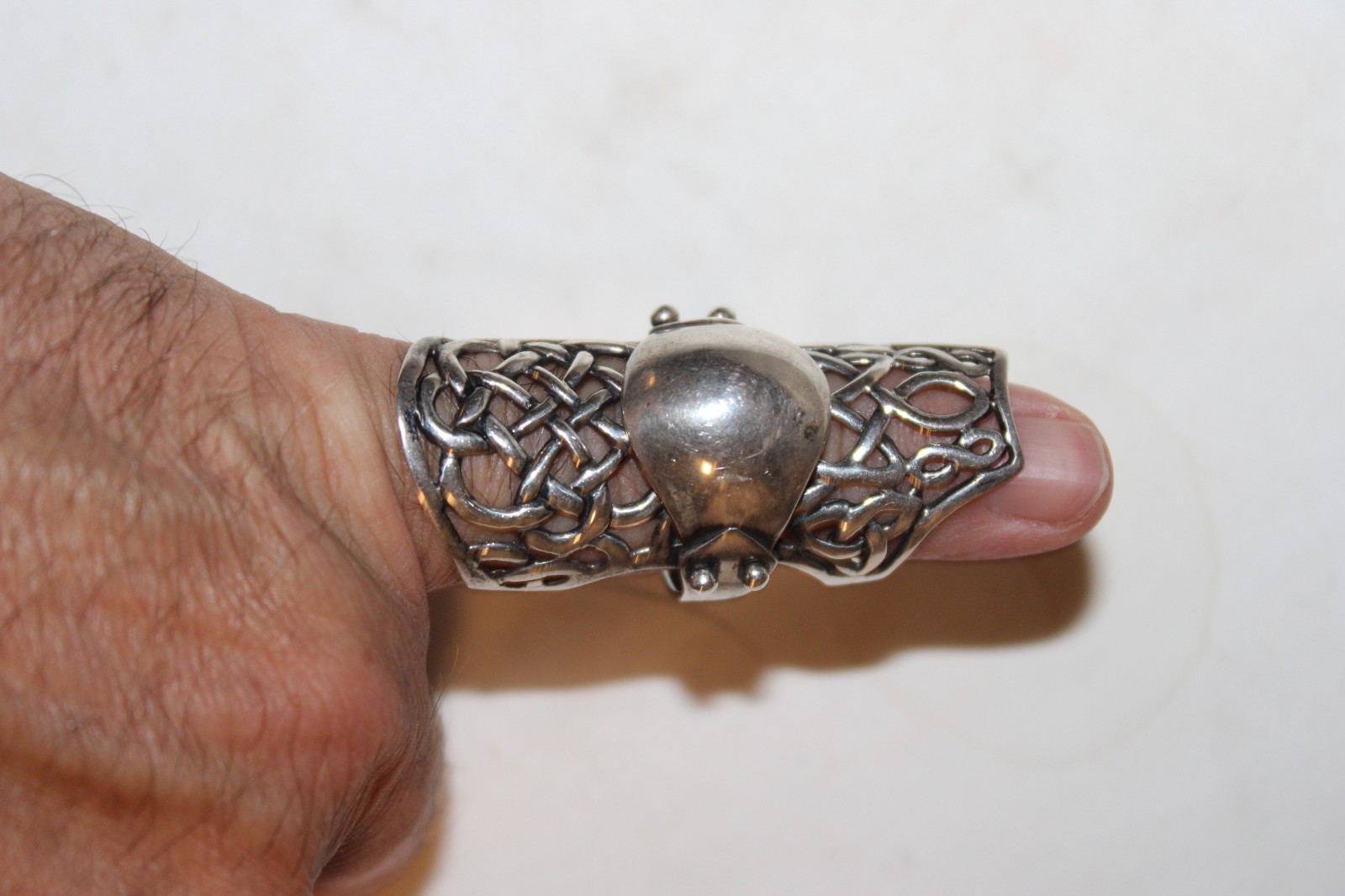 Vintage Full Finger Armor Joint Knuckle Men Women 925 Sterling Silver Ring