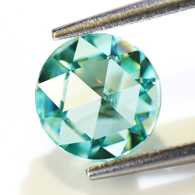1-8ct Moissanite Loose Stone Round Flat Bottom Rose Cut Multicolor VVS1 Gemstone