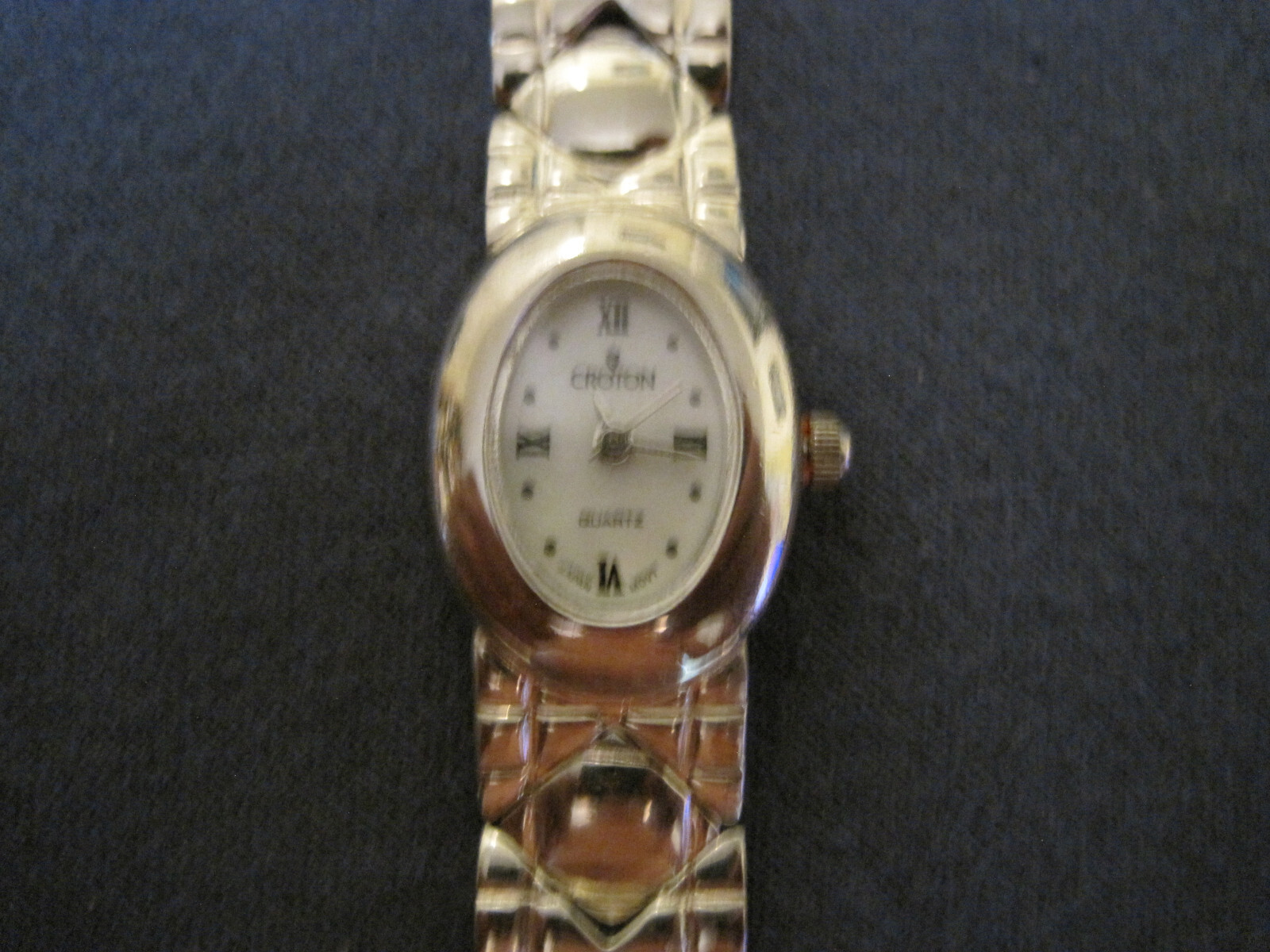 H 621 ladys sterling silver CROTON quartz watch bracelet