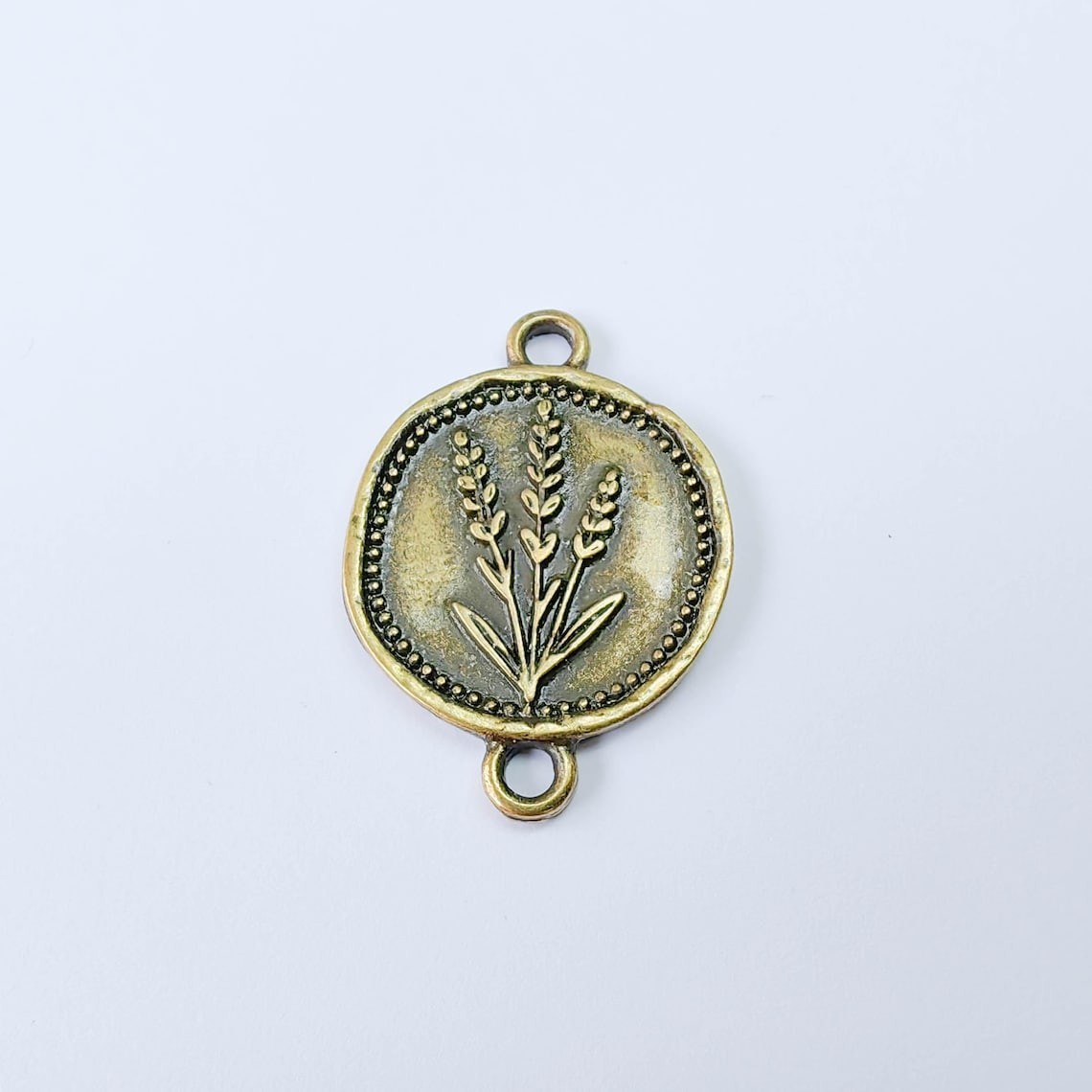 Lavander Charms, Flower Connector Pendant , Antique Bronze Plated 34x24mm G37905